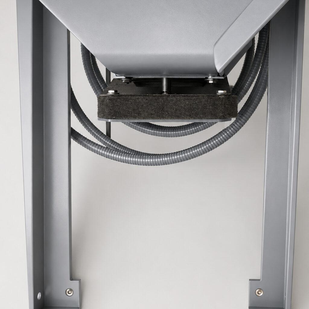 Bottom discharge hopper and exhaust outlet on a Winona Van Norman Bag House Style Dust Collector, where collected dust, dirt, and debris are discharged for efficient waste removal.