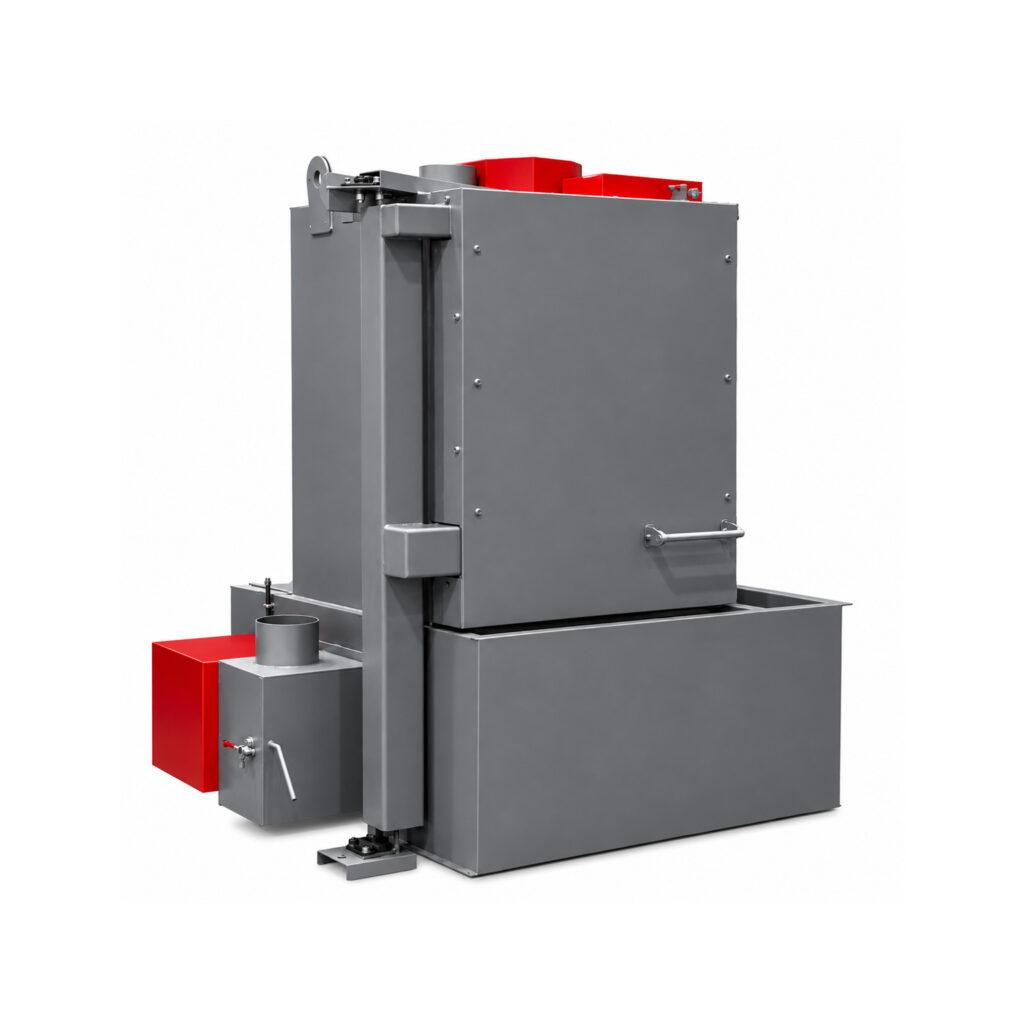 Angle view of a Winona Van Norman Table Washer designed for efficient cleaning of engine components before machining or assembly.