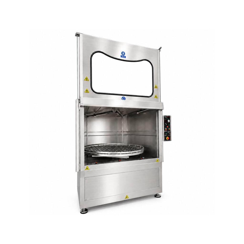 Angle view of a Winona Van Norman Stainless Steel Washer designed for heavy-duty cleaning of engine components and industrial parts.