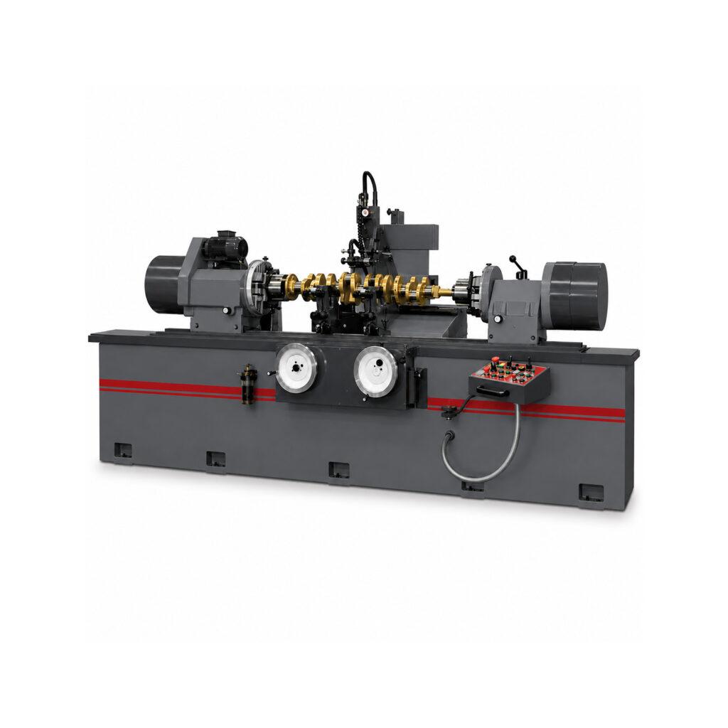 Angle view of a Winona Van Norman Crankshaft Grinder engineered for precision crankshaft reconditioning and journal restoration.