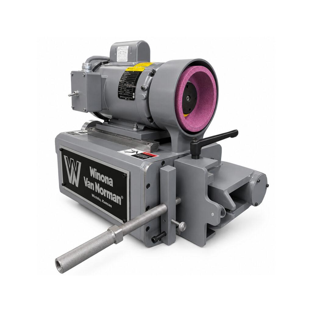 Angle view of the Winona Van Norman Cap and Rod Grinder designed for precision machining of connecting rod caps and mating surfaces.