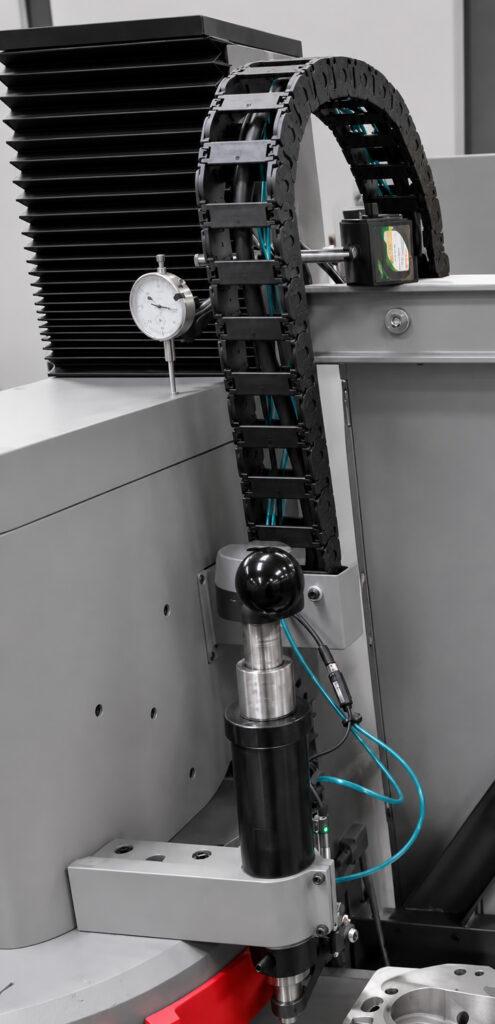 Close-up of the drive belt on the Winona Van Norman SM-E Surface Milling Machine, providing power to the precision milling head for smooth and consistent operation.