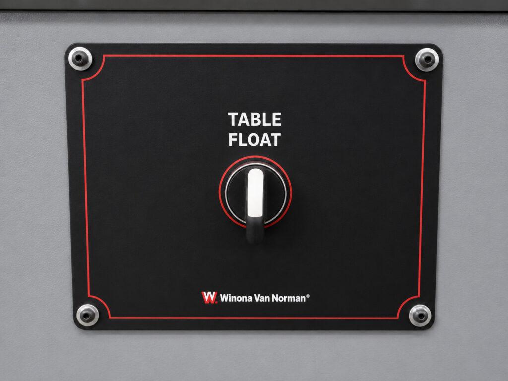 Close-up of the control panel on a Winona Van Norman CBMX Small Engine Boring Machine used to operate and adjust the machine during cylinder boring.