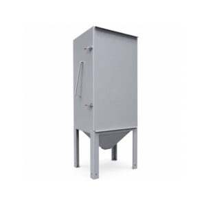 Angle view of a Winona Van Norman Bag House Style Dust Collector featuring the filtration housing, dust collection hopper, filter bag section, and industrial support structure for efficient airborne particulate removal.