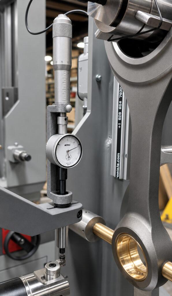 Close-up of the adjustment dial on a Winona Van Norman Rod Boring Machine used for precise machining setup and bore adjustments.
