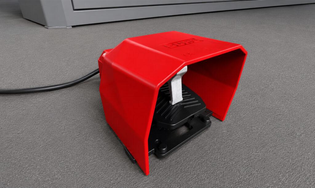 Foot pedal for the Winona Van Norman MPI Magnetic Particle Inspector providing convenient hands-free operation during magnetic particle inspection.