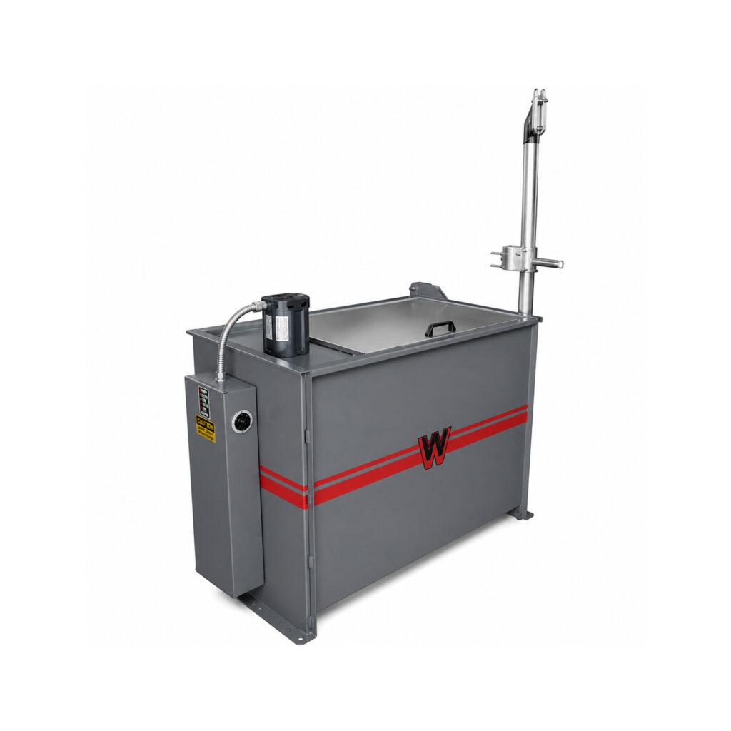 Angle view of a Winona Van Norman Hot Tank designed for deep cleaning engine blocks, cylinder heads, and other engine components.