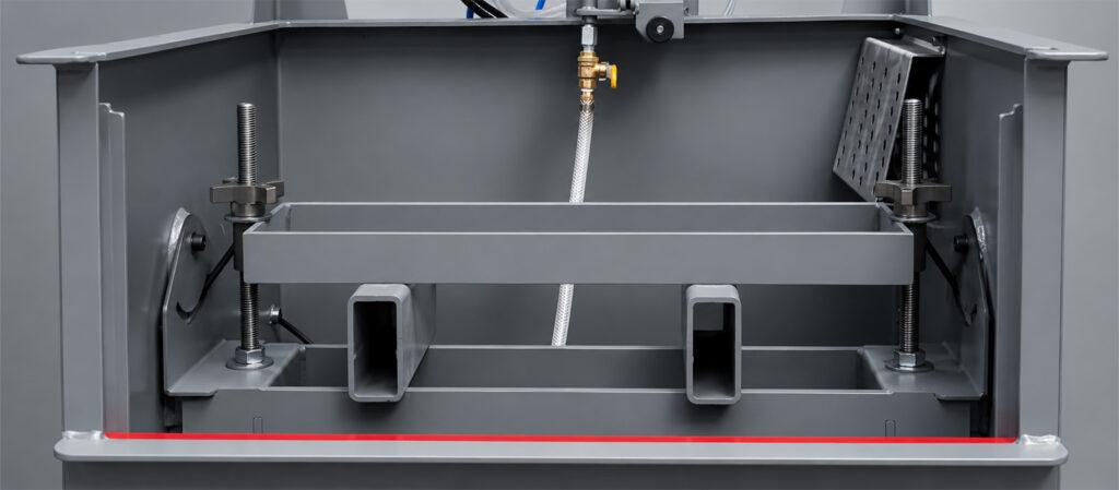 Inside view of the Winona Van Norman PS1370 Power Stroke Hone showcasing the precision honing assembly, spindle system, and heavy-duty internal components.