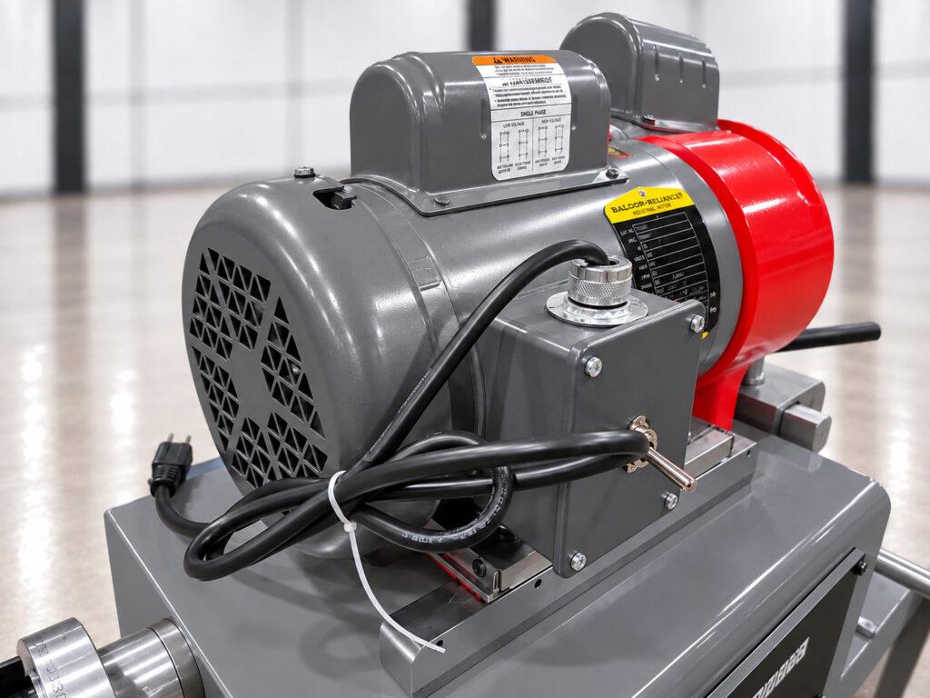 Motor on the Winona Van Norman CRG170 Cap and Rod Grinder designed to power the grinding wheel for precision connecting rod and bearing cap machining.