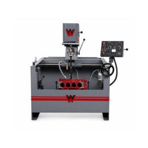 Front view of the Winona Van Norman PS2V Power Stroke Hone showcasing the honing head, operator controls, and heavy-duty machine construction.