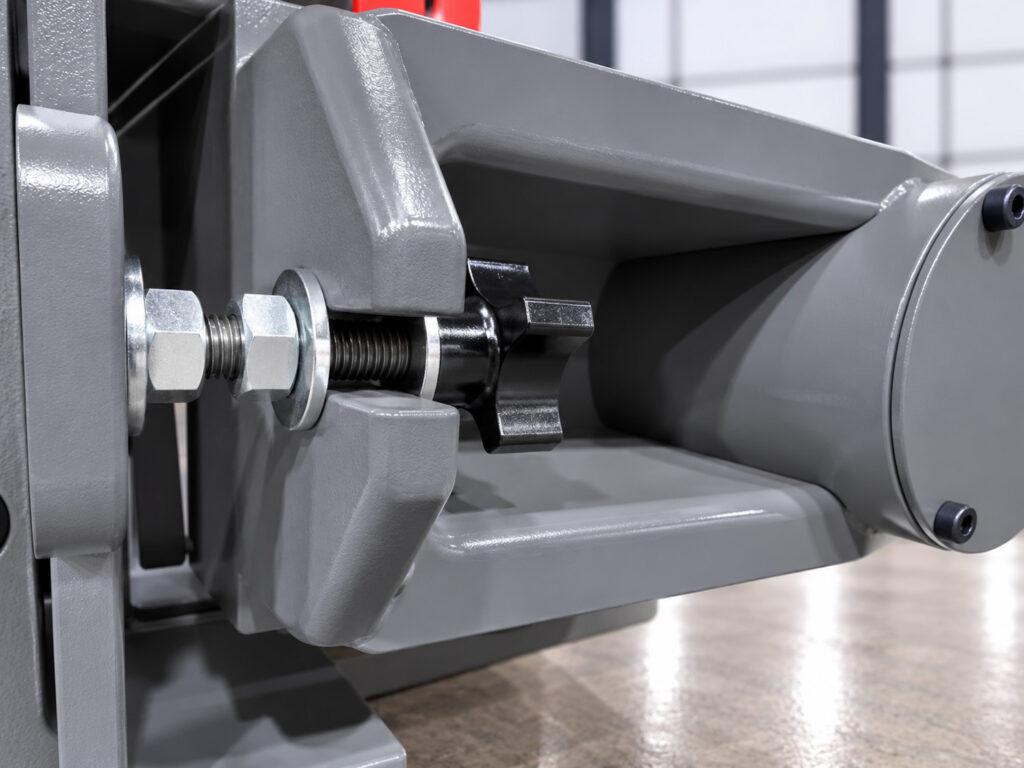 Alternative Text: Turn knob on the Winona Van Norman CRG170 Cap and Rod Grinder used for controlled adjustment and positioning during precision cap and connecting rod grinding.