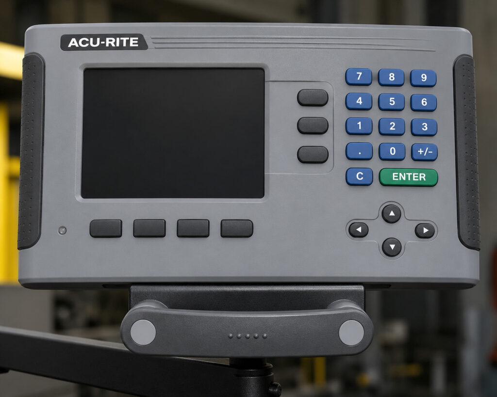 Close-up of the control panel on the Winona Van Norman Vertical Boring Machine featuring the operator controls used to manage precision boring operations.