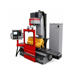 Angle view of the Winona Van Norman Vertical Boring Machine showcasing the precision boring head, work table, and heavy-duty machine construction.