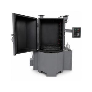 Angle view of a Winona Van Norman Table Washer designed for efficient cleaning of engine components before machining or assembly.