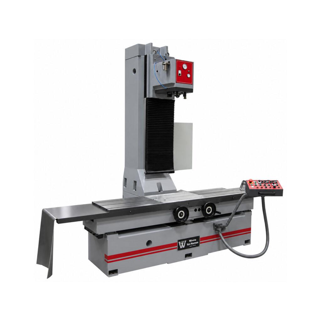 Angle view of the Winona Van Norman Vertical Boring Machine showcasing the precision boring head, work table, and heavy-duty machine construction.