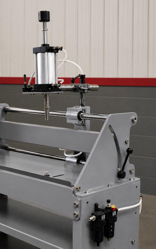 Zoomed-in view of the Winona Van Norman Disassembly Bench highlighting its precision work area, controls, and heavy-duty engine servicing features.
