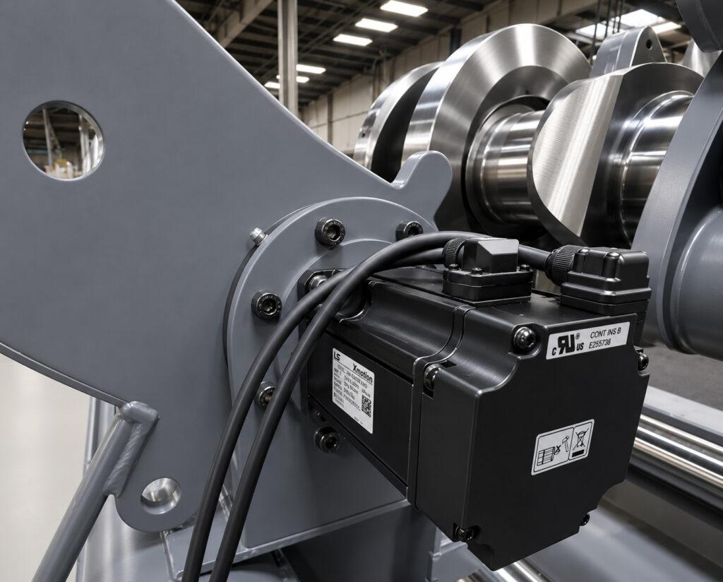 Close-up of the drive motor on a Winona Van Norman Crankshaft Polisher powering the polishing system for smooth, consistent crankshaft finishing.