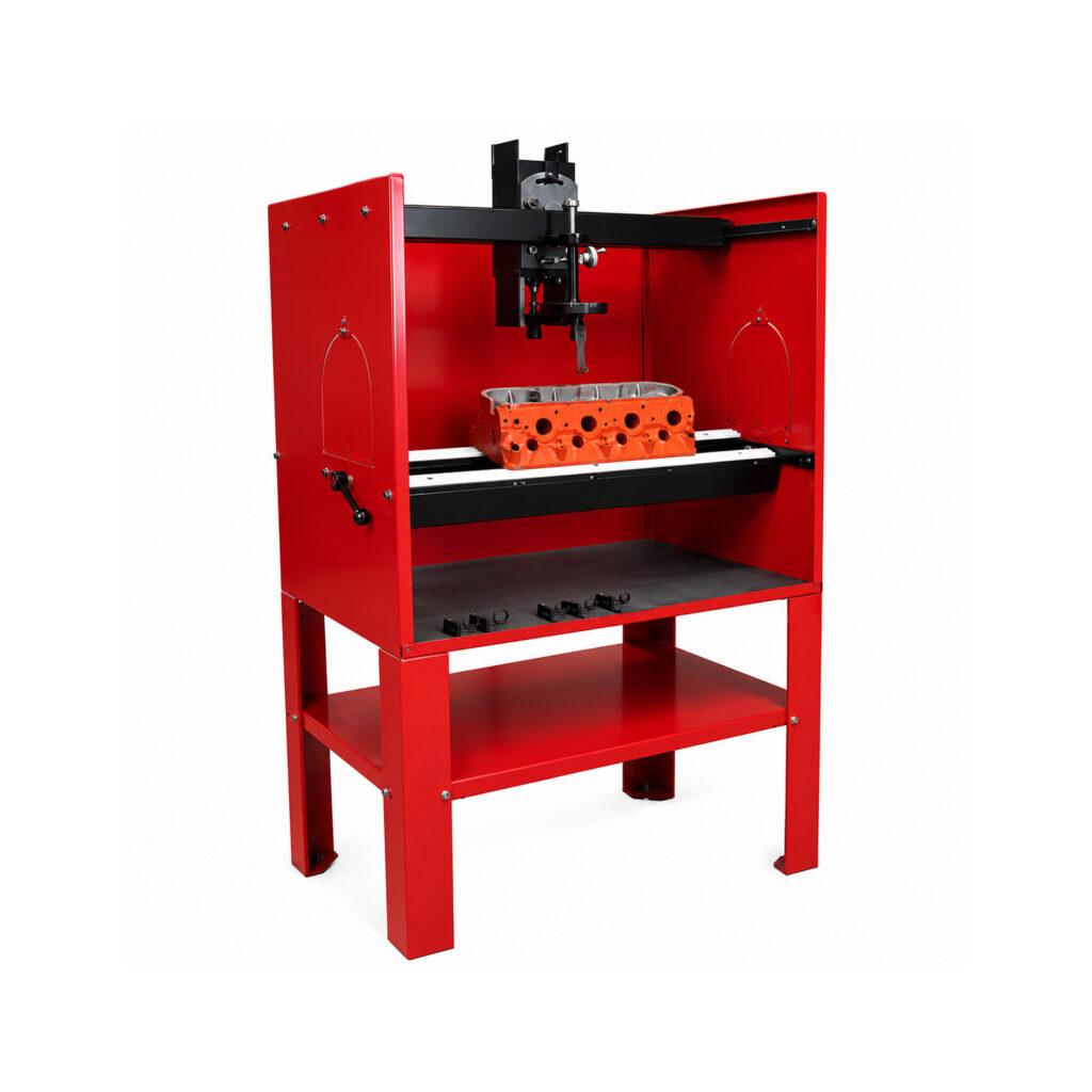 Angle view of a Winona Van Norman Disassembly Bench designed for organized, efficient disassembly and servicing of engine components.