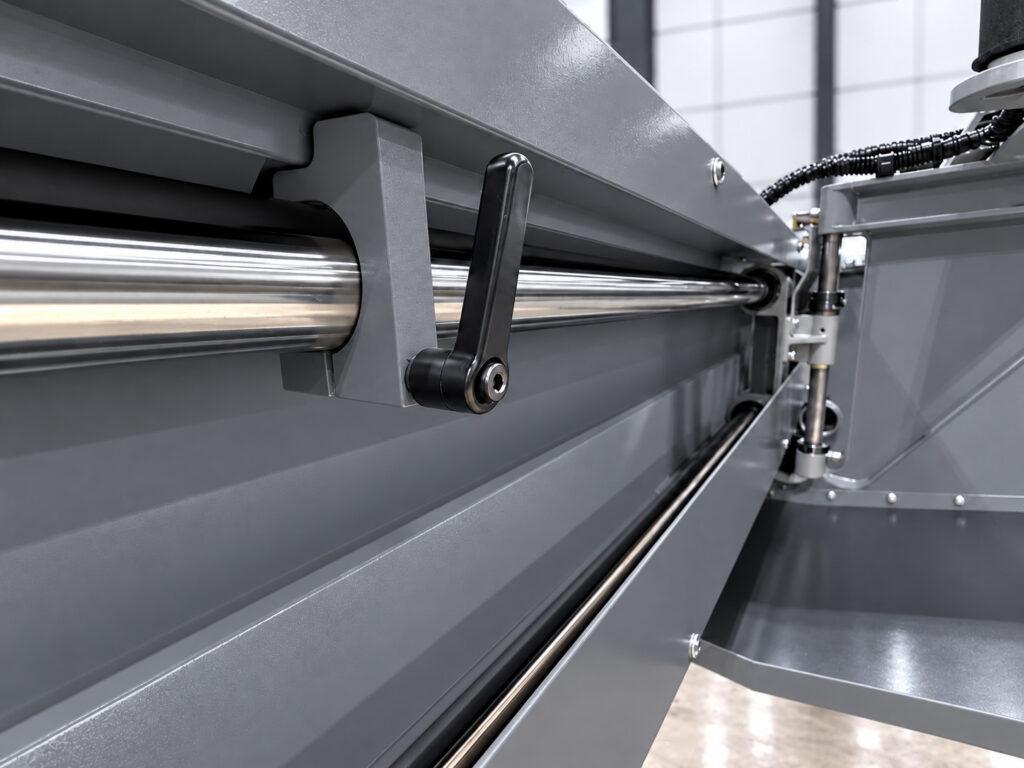 Linear guide bearings and buck stop on the Winona Van Norman LH3X Line Hone designed to provide smooth drive head movement and help prevent honing beyond the engine block.
