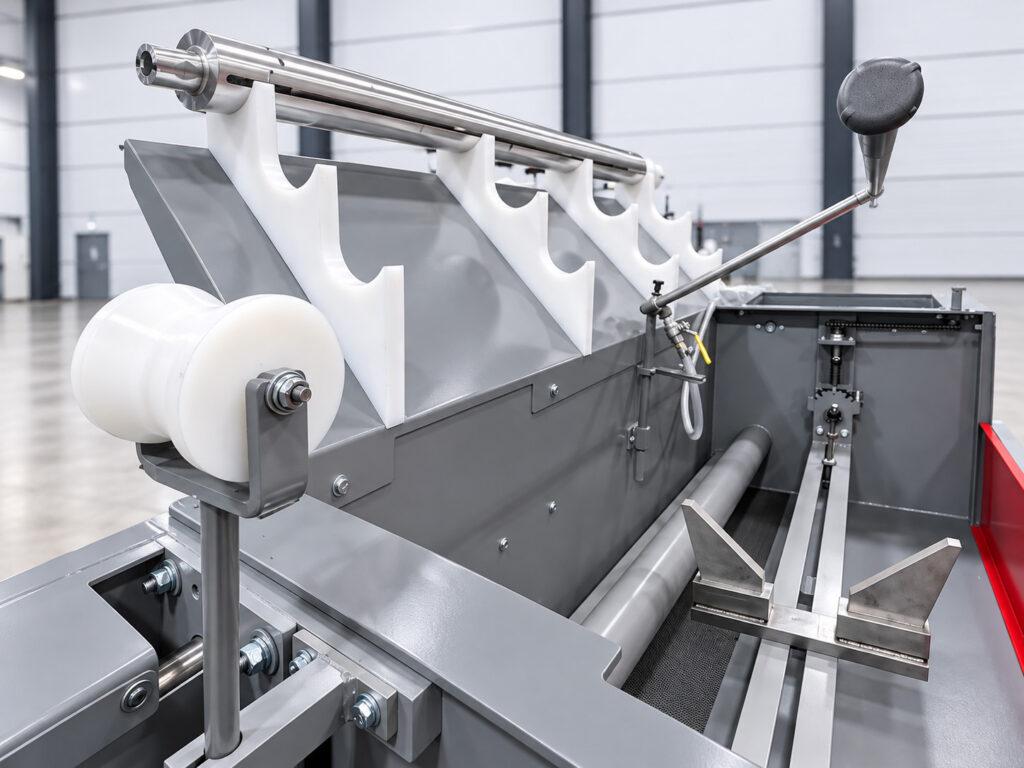 Mandrel support on the Winona Van Norman LH3X Line Hone designed to support and properly position honing mandrels during engine block line honing operations.