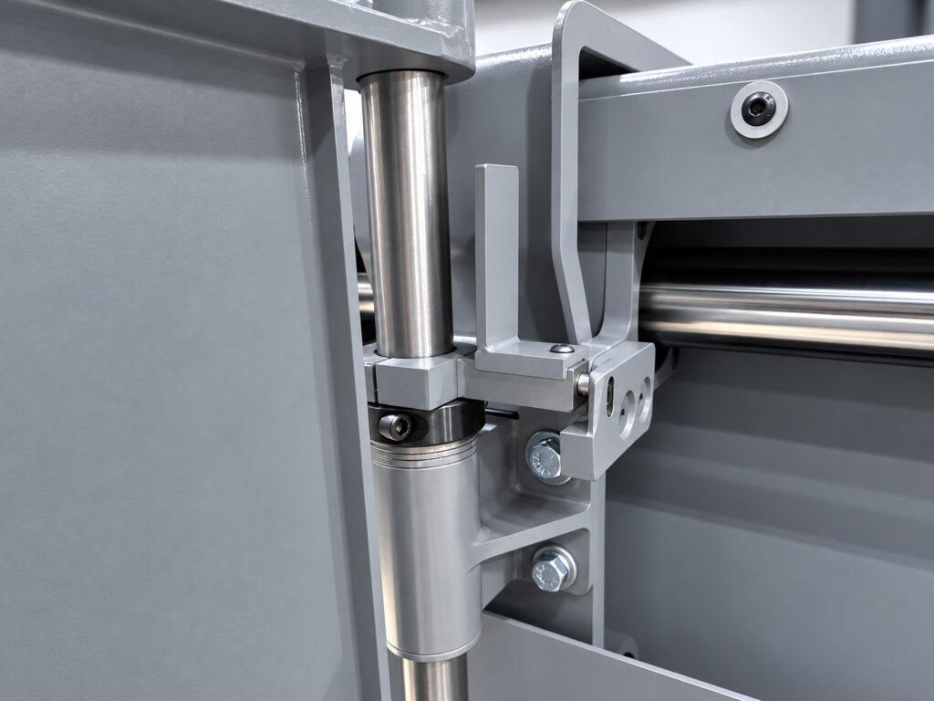 Motor latch on the Winona Van Norman LH3X Line Hone designed to release and swing the motor out of the way for easier mandrel loading and unloading.