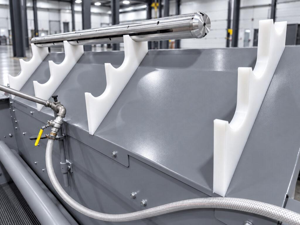 Optional holding rack on the Winona Van Norman LH3X Line Hone designed to provide convenient storage and organization for honing mandrels, tooling, and accessories.